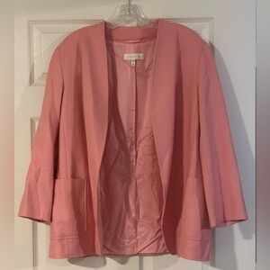 PIACENZA For ESCADA Vintage Pink Cashmere Silk Open Front Blazer Jacket 46 EU